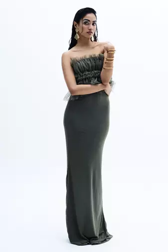 Grey crepe dress