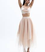 Beige organza skirt set
