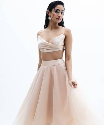 Beige organza skirt set 3