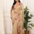 Beige Color Thread Work Manipuri Silk Blnd Saree