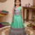 green paithani pattu pavadai for girls ethnic wear