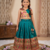 teal paithani pattu pavadai for girls ethnic wear