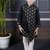 boys black embroidered kurta with white pant