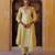 Yellow embroidered silk kurta set