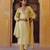 Yellow embroidered silk kurta set