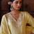 Yellow embroidered silk kurta set