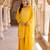 Yellow embroidered silk sharara set