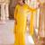 Yellow embroidered silk sharara set