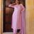 Pink embroidered silk kurta set