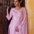 Pink embroidered silk kurta set