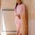 Pink embroidered silk kurta set