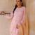 Pink embroidered silk kurta set