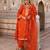 Orange embroidered silk kurta set