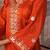 Orange embroidered silk kurta set