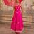 Pink embroidered taffeta Anarkali