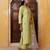 Green embroidered silk kurta set