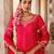Magenta embroidered silk sharara set