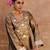 Brown embroidered tissue kurta set