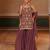 Mauve embroidered crepe sharara set