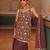Mauve embroidered crepe sharara set