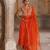 Orange embroidered silk kurta set