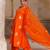Orange embroidered cotton silk anarkali