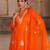 Orange embroidered cotton silk anarkali