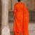 Orange embroidered cotton silk anarkali