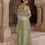 Green embroidered silk sharara set