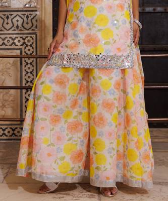 Multicolor printed chanderi sharara set 5