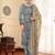 Grey thread embroidered faux georgette pakistani suit