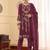 Lavender embroidered faux georgette pakistani suit