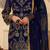Navy blue embroidered faux georgette pakistani suit