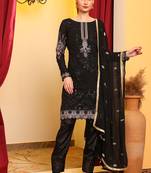Black embroidered faux georgette pakistani suit