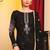 Black embroidered faux georgette pakistani suit