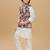 Olive green printed cotton silk kurta pajama nehru jacket set