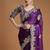 Purple Color Embroidered Rangoli Silk blend Saree