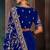 Blue luxury bridal saree for wedding | fancy fabric saree with hand embroidery & designer blouse