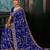 Blue luxury bridal saree for wedding | fancy fabric saree with hand embroidery & designer blouse