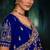 Blue luxury bridal saree for wedding | fancy fabric saree with hand embroidery & designer blouse