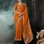 Rust luxury bridal saree for wedding | fancy fabric saree with hand embroidery & blouse