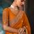 Rust luxury bridal saree for wedding | fancy fabric saree with hand embroidery & designer blouse