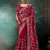 Maroon luxury bridal saree for wedding | fancy fabric saree with hand embroidery & designer blouse