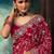Maroon luxury bridal saree for wedding | fancy fabric saree with hand embroidery & designer blouse