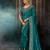 Teal luxury bridal saree for wedding | fancy fabric saree with hand embroidery & designer blouse