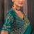 Teal luxury bridal saree for wedding | fancy fabric saree with hand embroidery & designer blouse