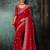 Red luxury bridal saree for wedding | fancy fabric saree with hand embroidery & designer blouse