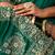 Sea green luxury bridal saree for wedding | fancy fabric saree with hand embroidery & designer blouse