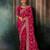 Rani pink luxury bridal saree for wedding | fancy fabric saree with hand embroidery & designer blouse