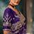 Purple luxury bridal saree for wedding | fancy fabric saree with hand embroidery & designer blouse